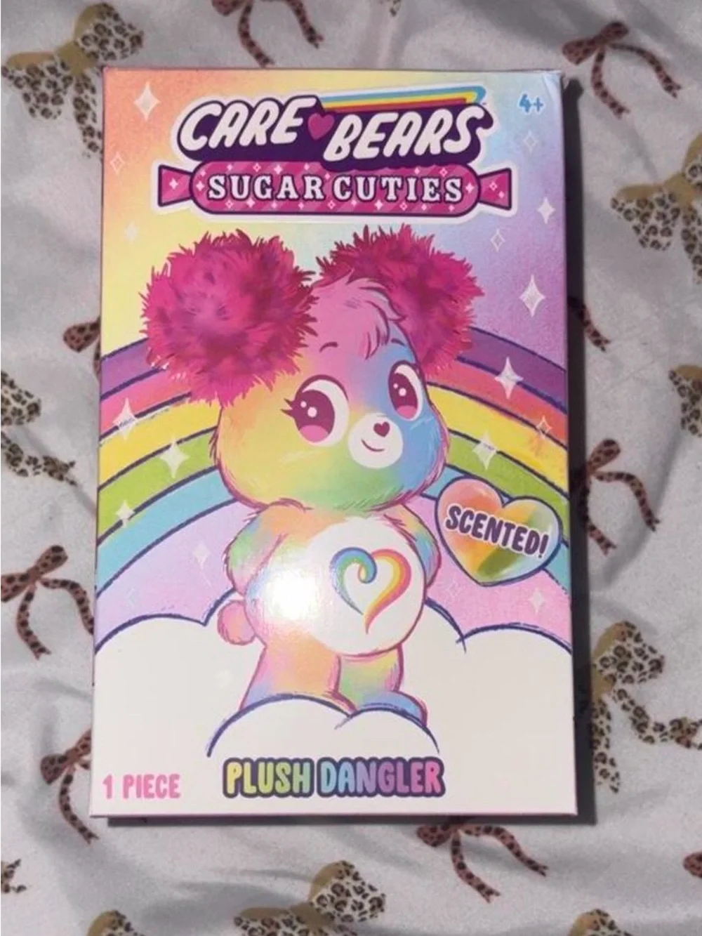 Sugar cuties scented rainbow Care Bears  bagchain with rainbow heart.